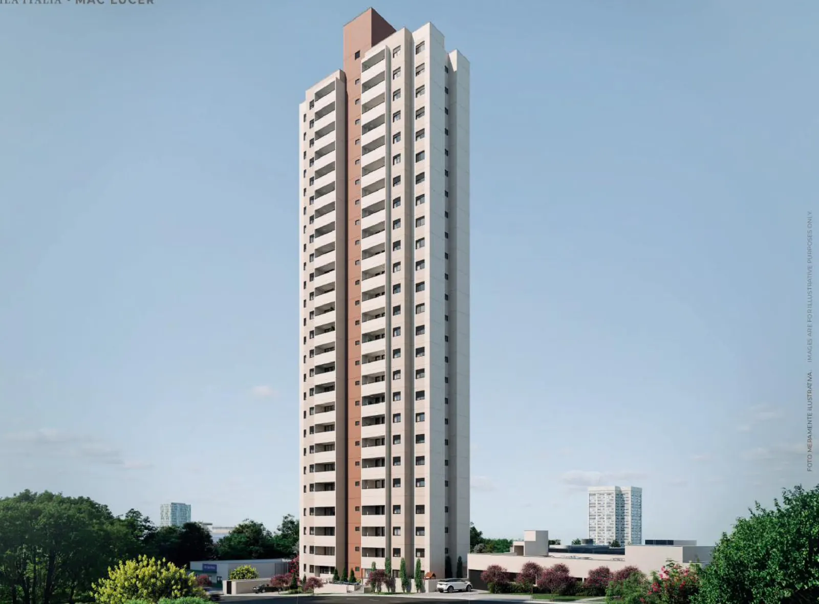 Fachada do Vila Itália Residence, no Bairro Castelo em Valinhos